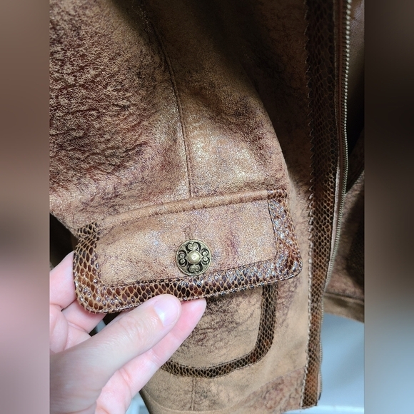 CITY Girl by Nancy Bolen Vintage 80's Western Style Faux Leather Jacket - SizeXL - Picture 12 of 13